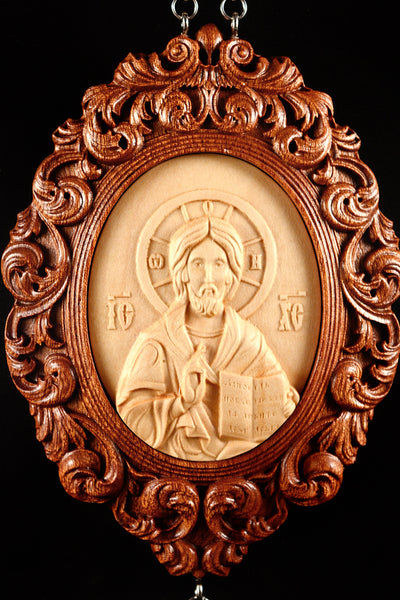 GOD ALMIGHTY PANAGIA #1 CARVED ENGOLPION 