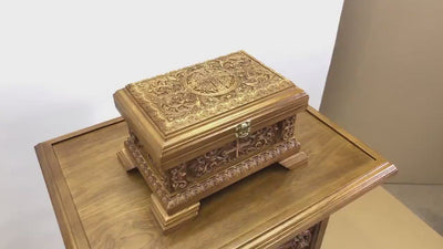 RELIQUARY BOX CARVED WOODEN VIDEO