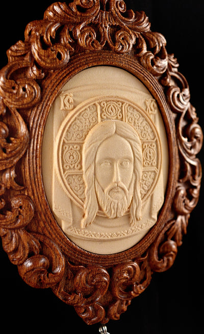HOLY FACE WOODEN PANAGIA #1 