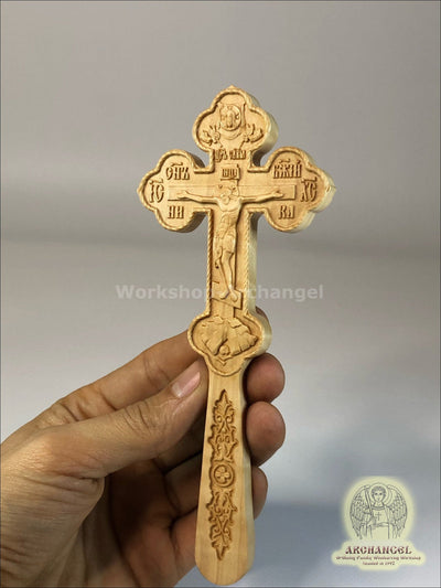 ALTAR HAND BLESSING CROSS #1 WOODEN CARVED CHRISTIAN CROSS FOR BISHOPS