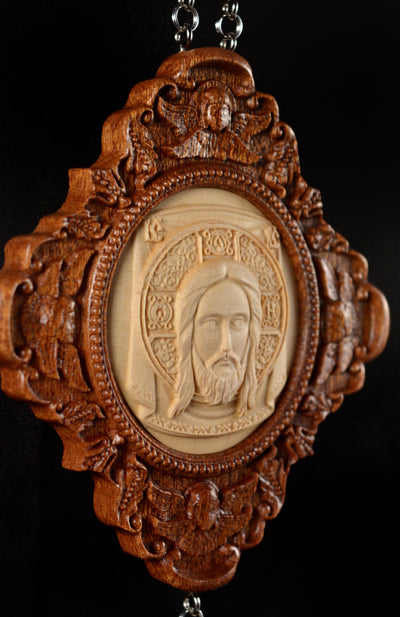 HOLY FACE PANAGIA #2 WOODEN CARVED